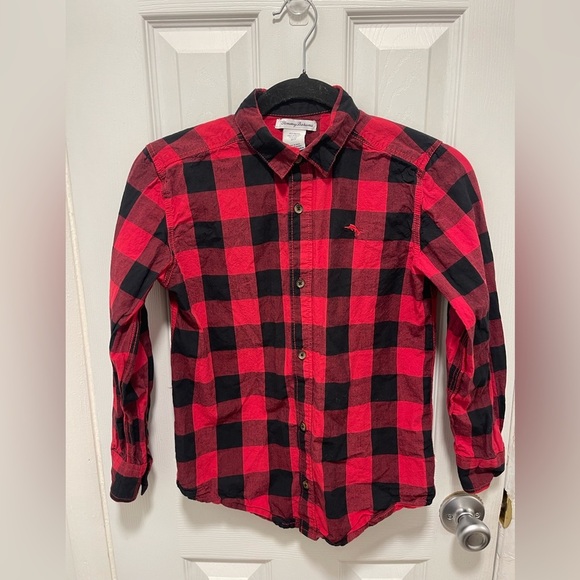 Tommy Bahama Red and Black Checkered Shirt - Picture 1 of 9